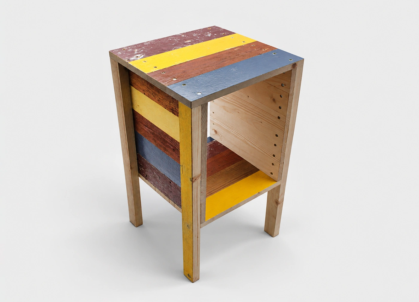 【PIET HEIN EEK / ピート・へイン・イーク】WOODEN BEDSIDETABLE IN SCRAPWOOD ウッデン ベッドサイドテーブル イン スクラップウッド