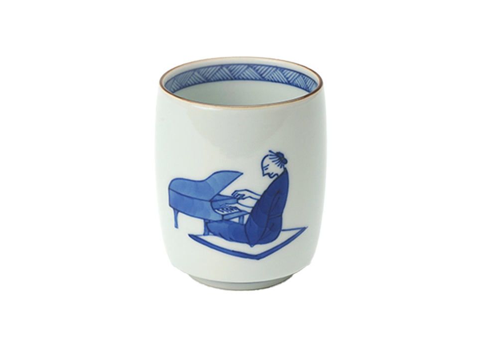 【上出長右衛門窯 / Kamide choemongama】湯呑 笛吹 / ピアノ