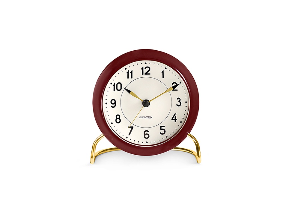 【ARNE JACOBSEN/アルネ ヤコブセン】Table Clock 時計 STATION / バーガンディ