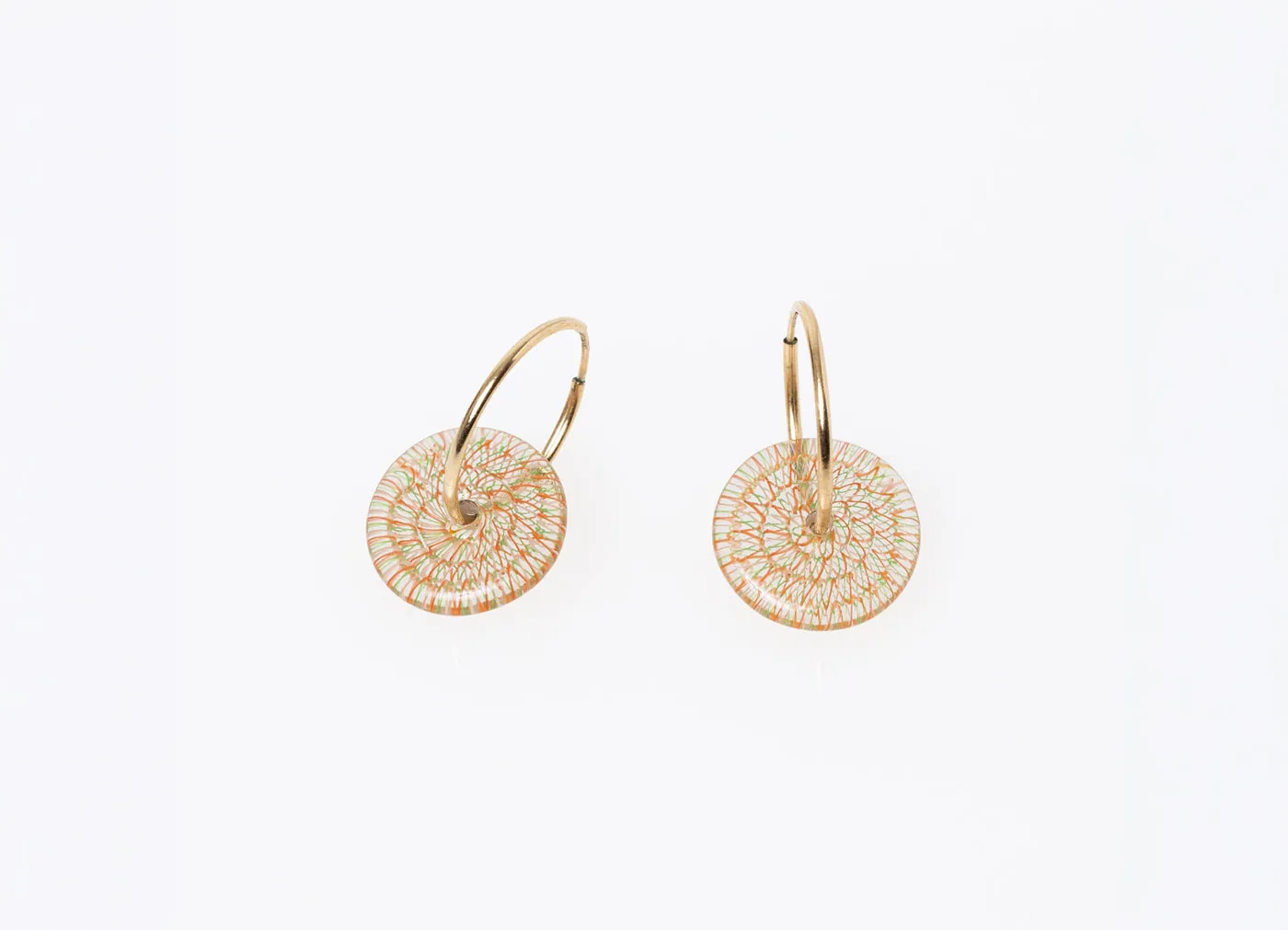 【LULI LAMPWORK / ルリ ランプワーク】No. 401-2 En Hoop Earrings Pen Line エン フープピアス ペンライン