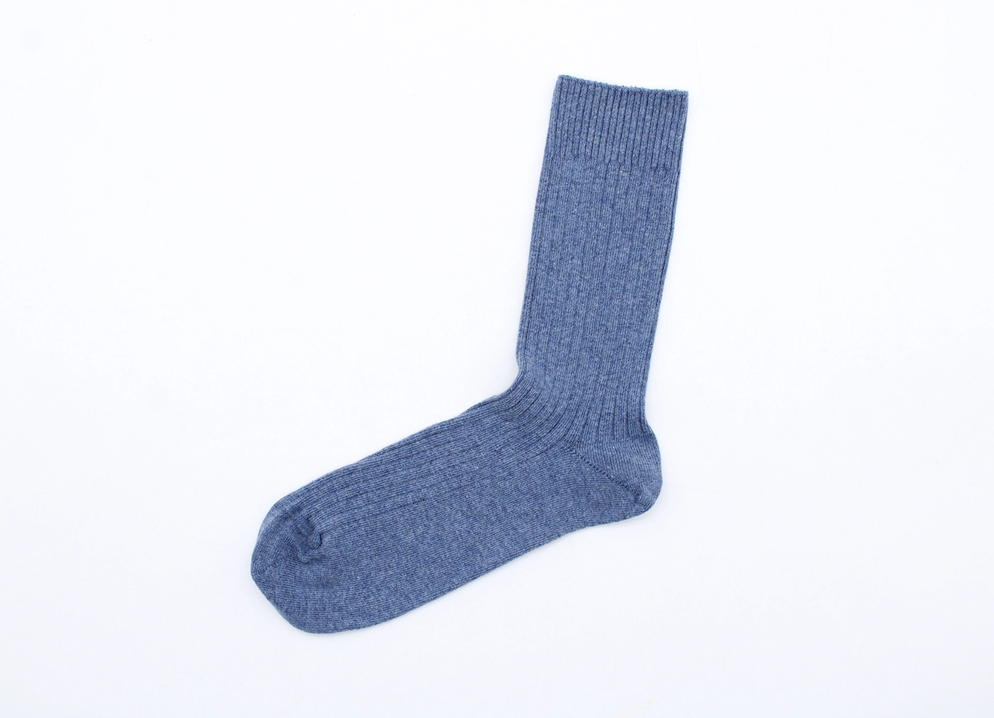 OUTLET【Baserange / ベースレンジ】Rib overankle socks ソックス / ブルーメランジ