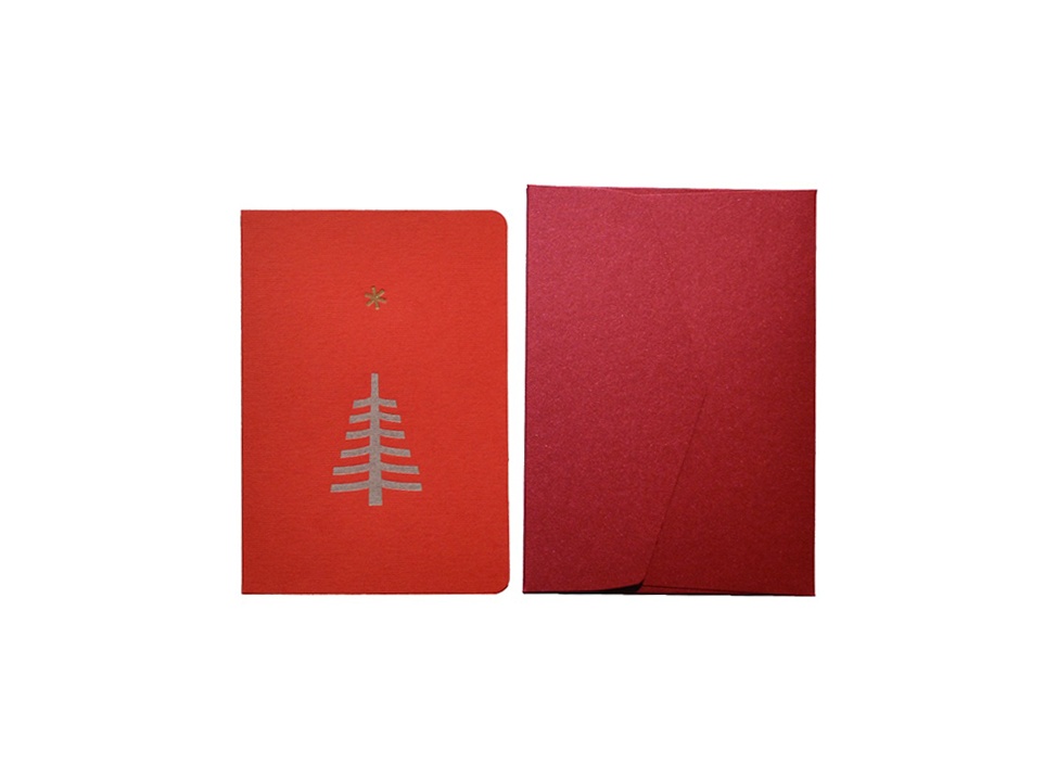 【le typographe / ル タイポグラフィ】ギフトカード Folded Card CHRISTMAS TREE AND STAR