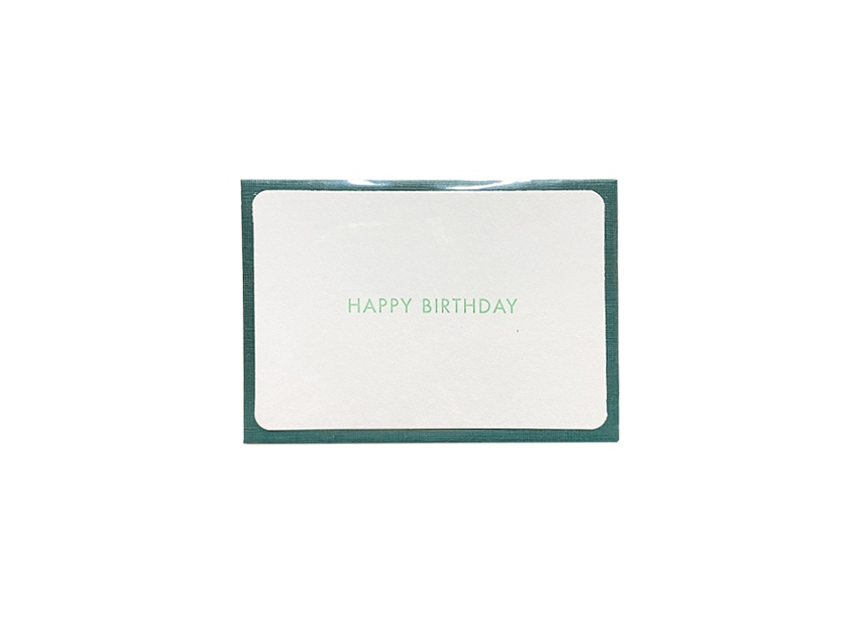 【le typographe / ル タイポグラフィ】ギフトカード MINI CARD + ENVELOPE HAPPY BIRTHDAY / グリーン