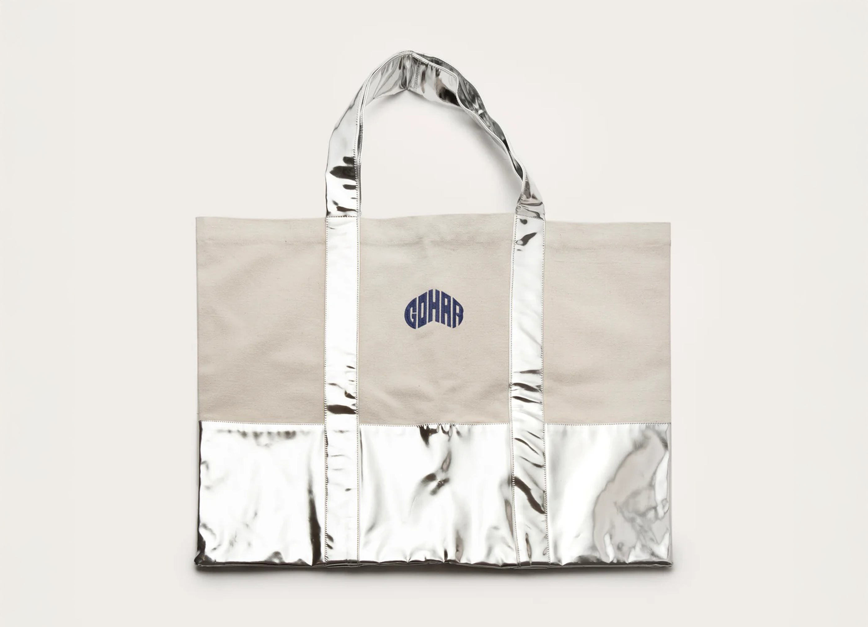 【GOHAR WORLD /  ゴハー・ワールド】TOTE BAG トートバック / シルバー
