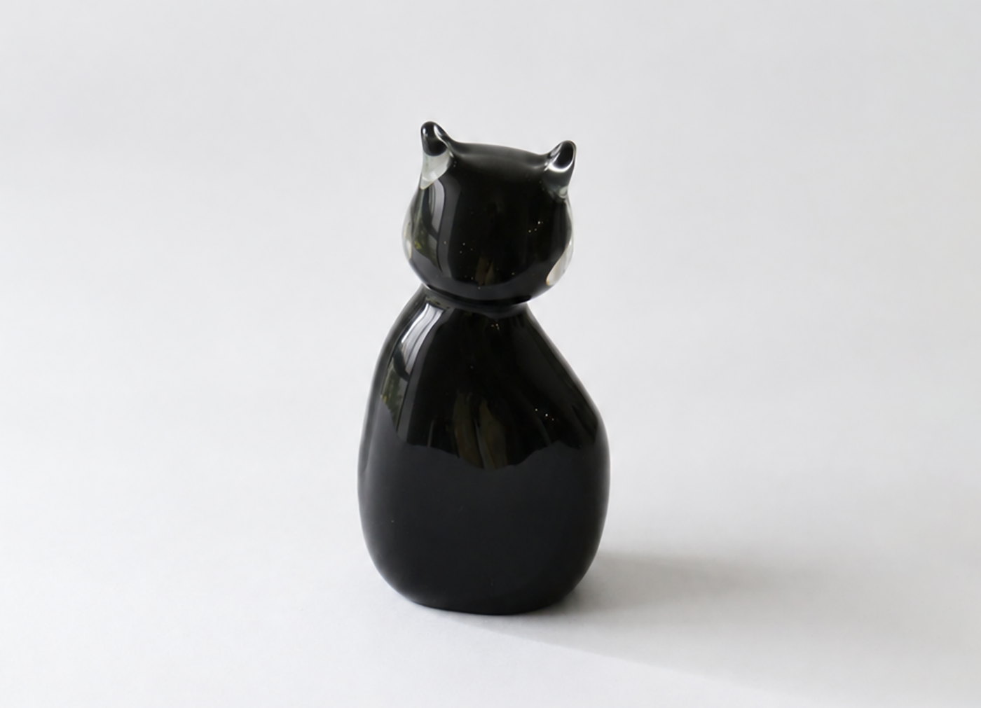 【HERE by DETAIL / ヒア バイ ディテール】Glass Object Cat ガラスオブジェ / ブラック
