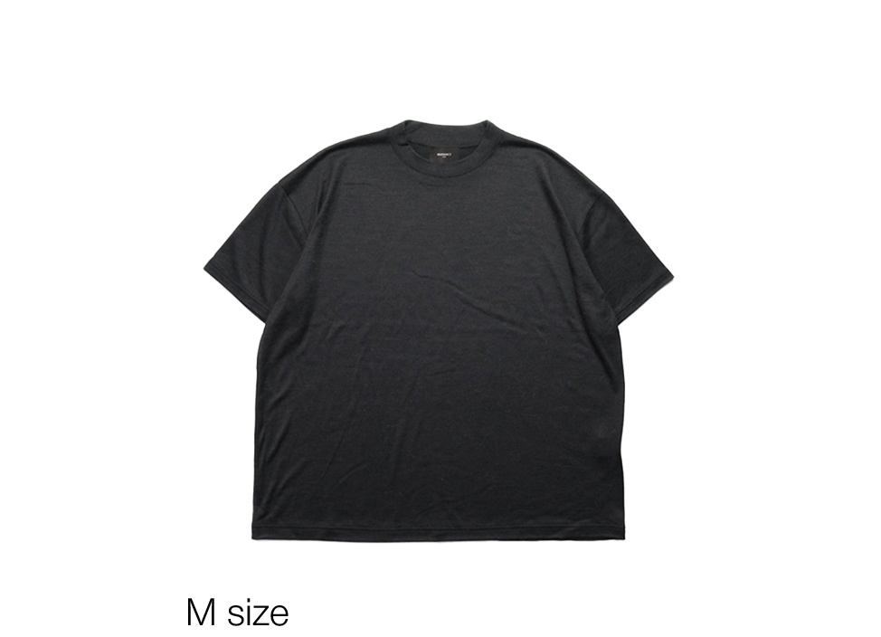 【Wrapinknot wool wear / ラッピンノット ウール ウェア】Wide Fit T-Shirt Tシャツ / Black