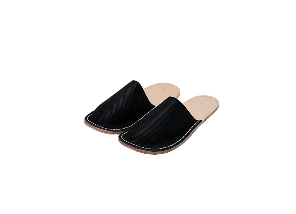 【Hender Scheme / エンダースキーマ】Corduroy leather slipper スリッパ /ブラック