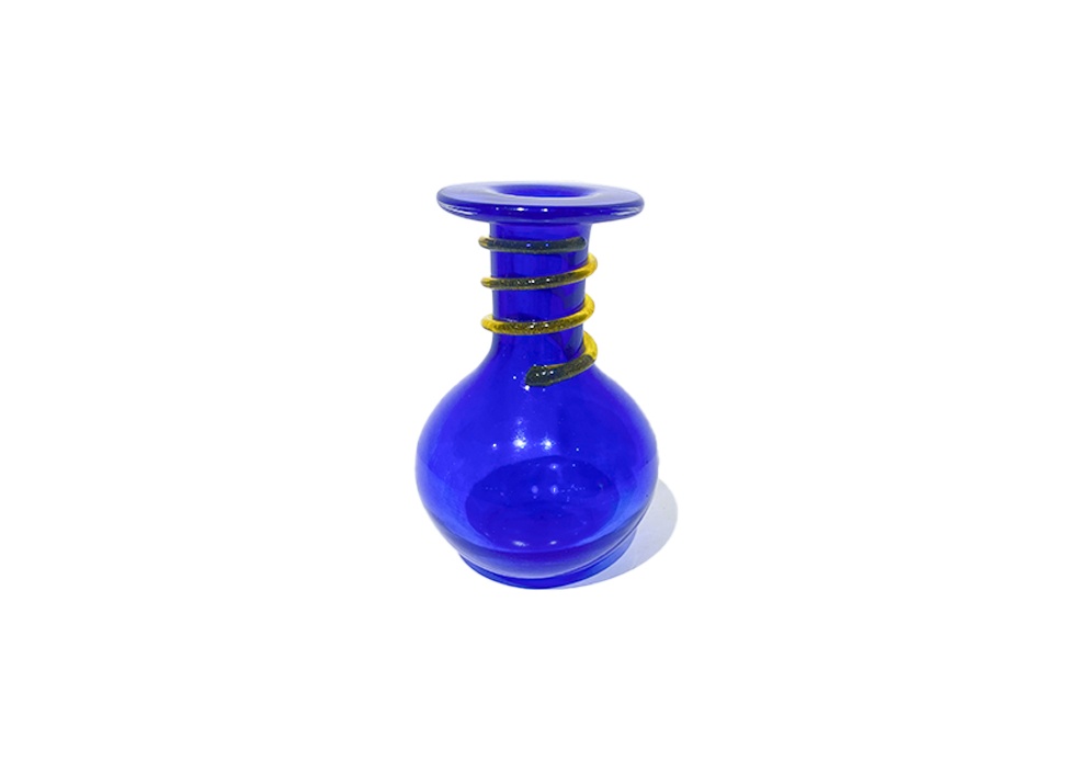 【VOLGA / ヴォルガ】花瓶 SNAKE VASE S / ネイビー×イエロー