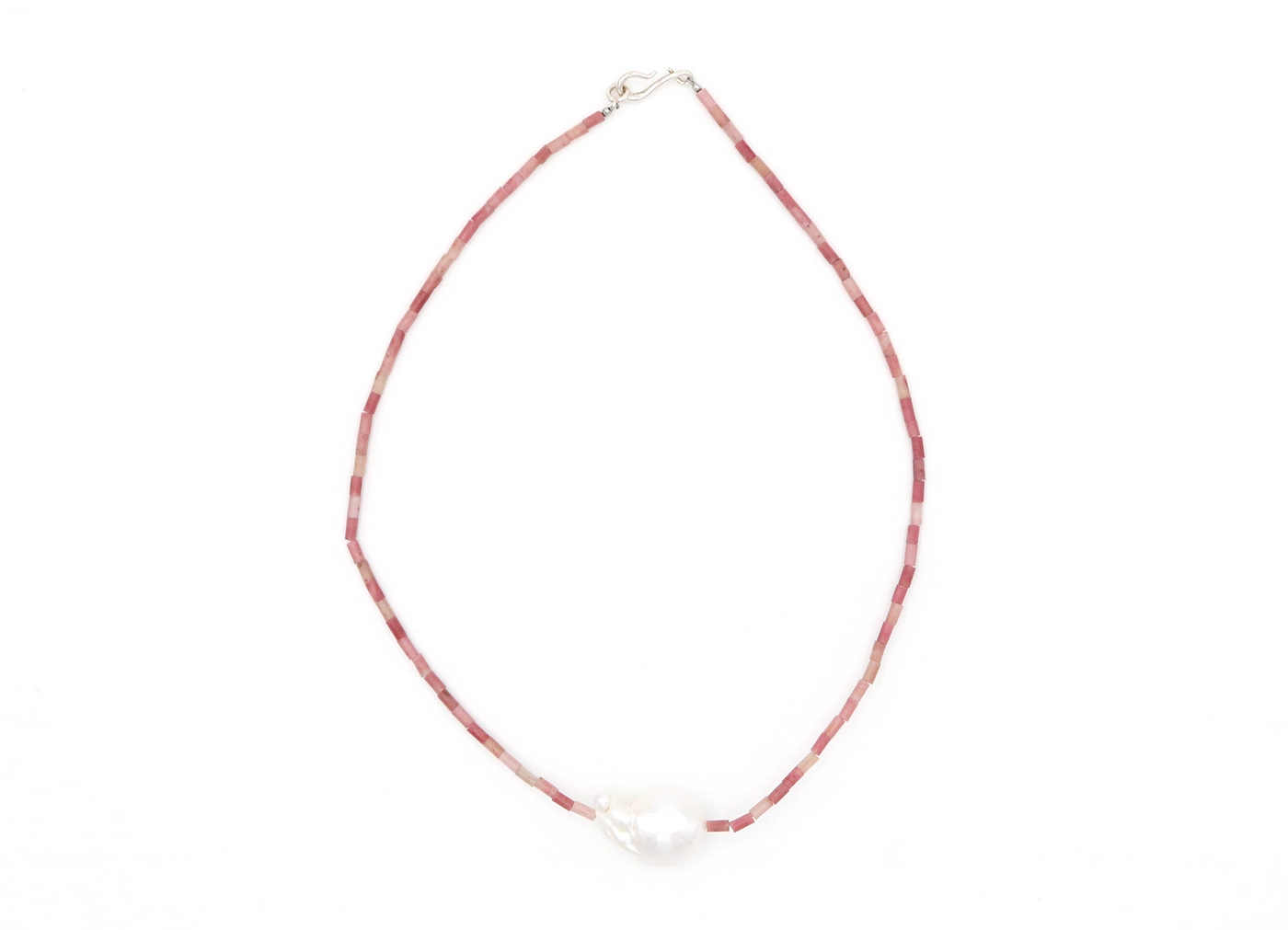 【PREEK / プリーク】BAROQUE PEARL STONE LINE CHOKER バロックパールストーンラインチョーカー / ピンク